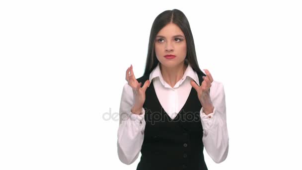 Mujer de negocios enojada y frustrada — Vídeo de stock
