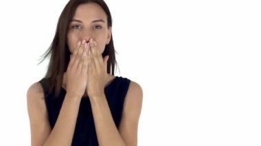 Güzel ve seksi kadın siyah saçlı mavi elbiseli.