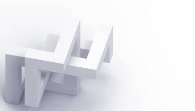 Soyut düşük-poli Geometrik Teknoloji Küpü İzole edilmiş beyaz arkaplan - 3d görüntüleme