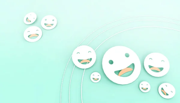 Ideeën Abstract Business Concept Smiley Faces Inspiration Art Green Pastel — Stockfoto