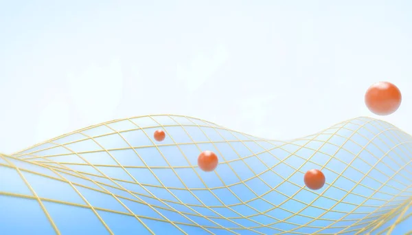 Τεχνολογία Φόντο Wave Concept Red Ball Και Συνδεσιμότητα Επιχειρηματικές Ιδέες — Φωτογραφία Αρχείου