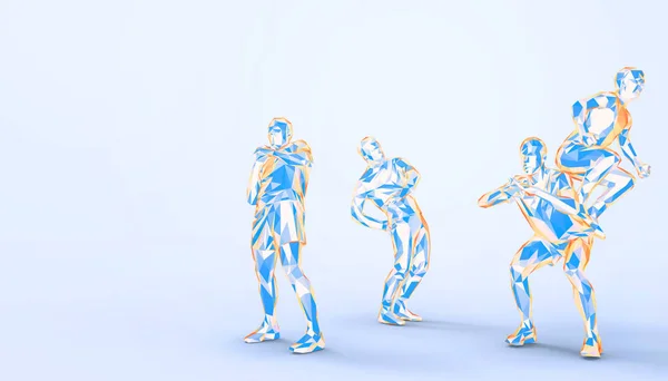 Art Concept Running Sport Man Gyakorlat Blue Lowpoly Line Art — Stock Fotó