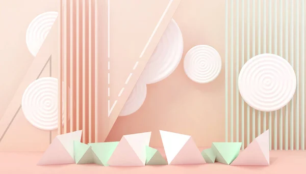 Современные Идеи Podium Geometric Shapes Triangular Minimal Creative Concept Wall — стоковое фото