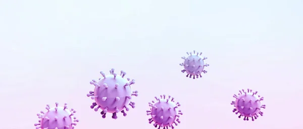 추상적 바이러스 코로나 현미경 파란색 사람들 백그라운드 전염병 렌더링 — 스톡 사진