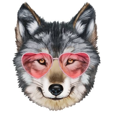 Kalp şeklinde gözlüklü kurt