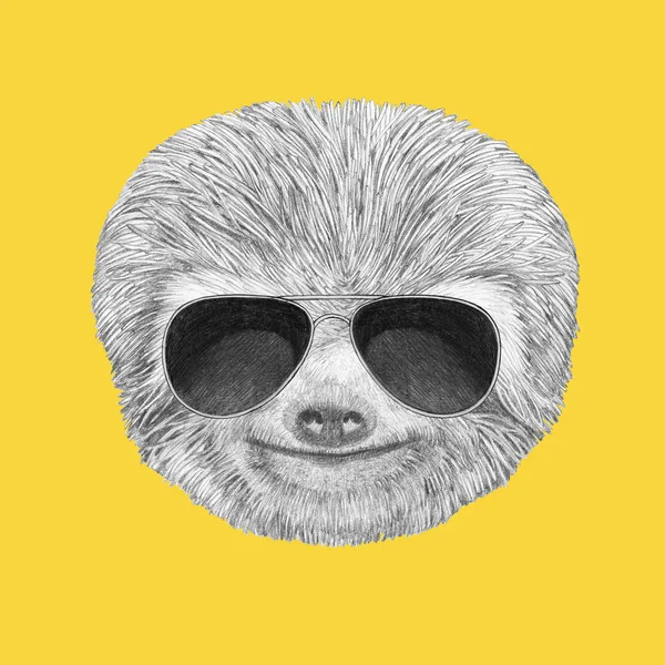 Sloth with black sunglasses — Stock Photo, Image