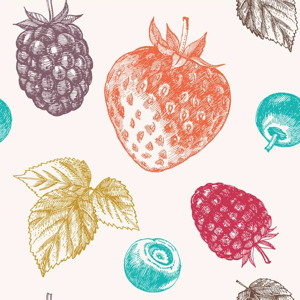 手绘五彩缤纷的浆果 — 图库矢量图片