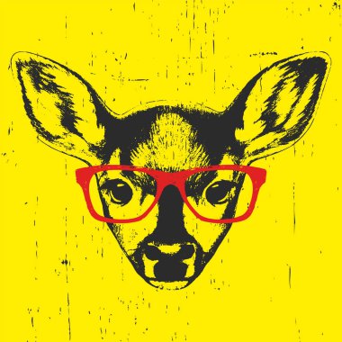 Karaca gözlüklü portresi.