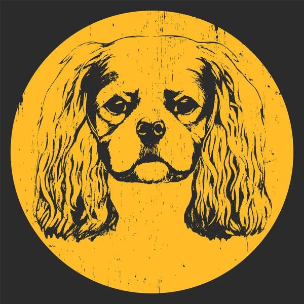 Retrato dibujado a mano del perro — Vector de stock