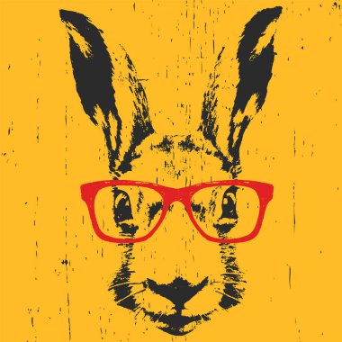 tavşan gözlüklü portresi. 