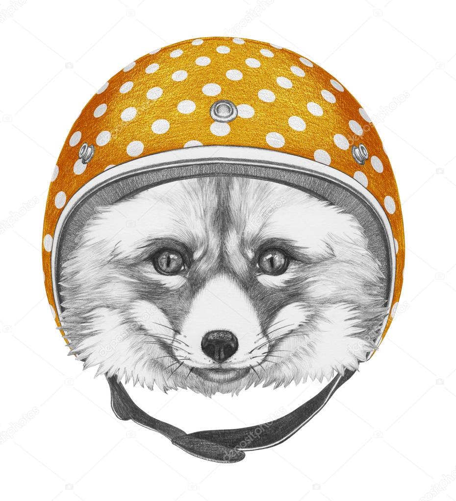 Portrait of Fox with Helmet.