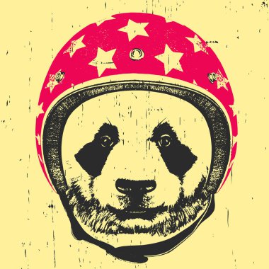 Vintage kask ile Panda. 