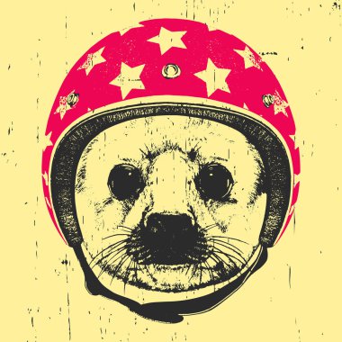 Vintage kask ile mühür. 