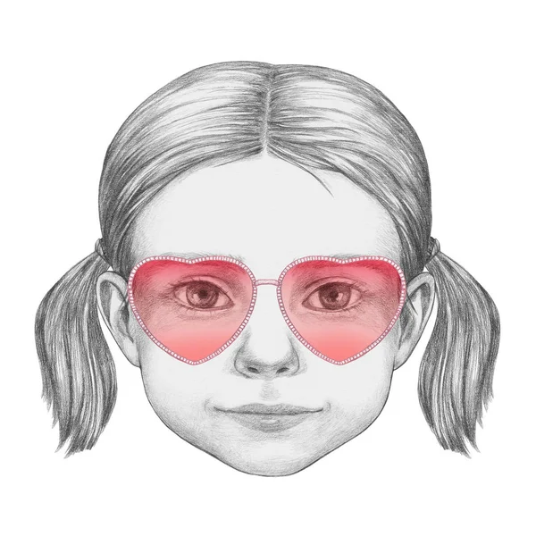 Porträtt av flicka med solglasögon. — Stockfoto
