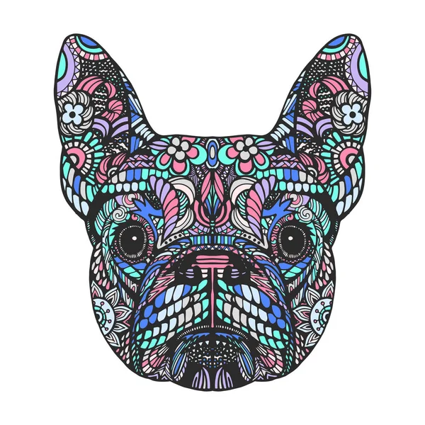 Portrait de bouledogue français . — Image vectorielle