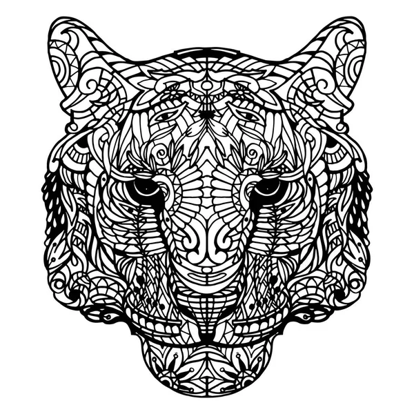Tigre dibujado a mano — Vector de stock