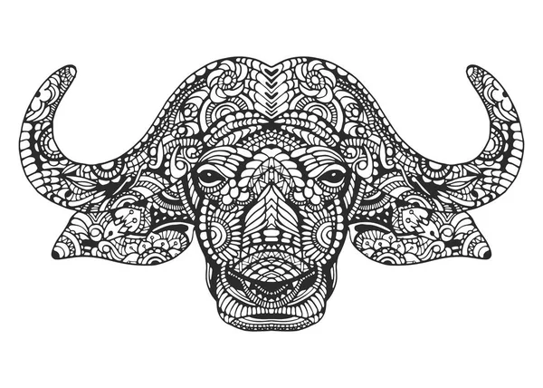 Hand drawn buffalo — Stock Vector