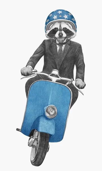 Poster Penguin Wearing Motorcycle Helmet Driving Motorcycle Vector ...