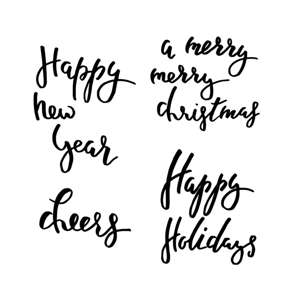 Inverno lettering feliz feriados — Vetor de Stock