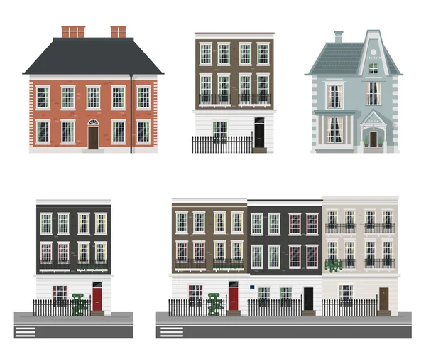 Victorian buildings set — Stock Vector