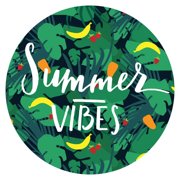 Tropikal yazı yuvarlak rozeti