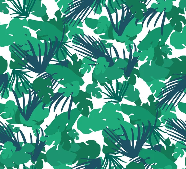 Seamless pattern with tropical leaves