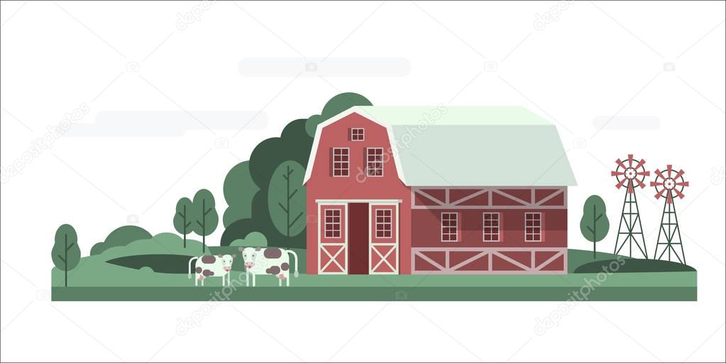 Farm house landscape