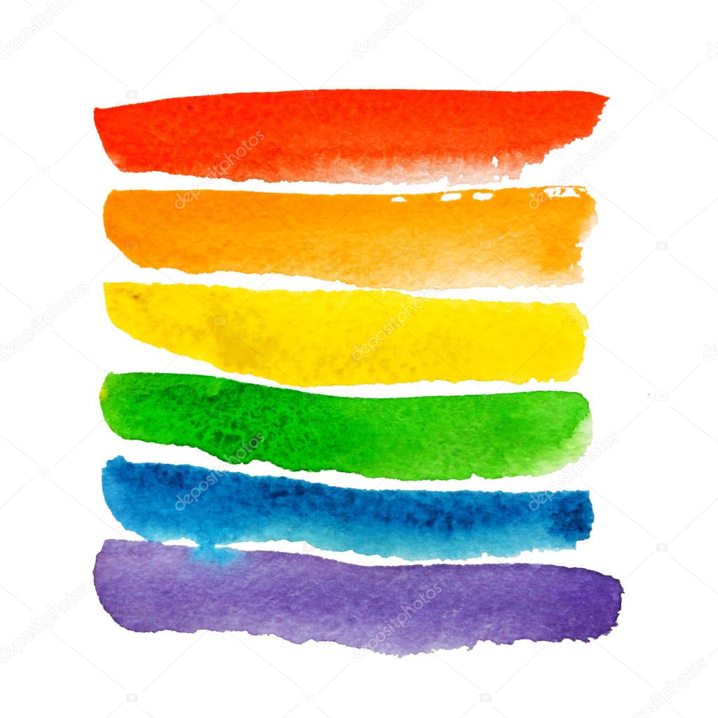 Rainbow isolated watercolor