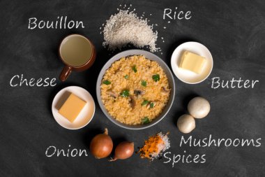 Risotto mantar baharat ve parmesan peyniri ile