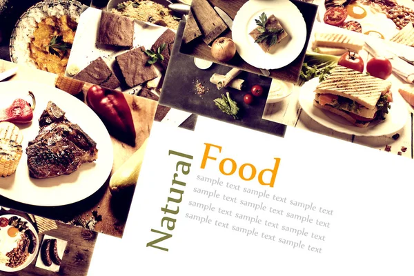 Collage de diferentes imágenes de alimentos orgánicos naturales —  Fotos de Stock