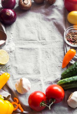 Organik gıda arka plan. Sebze masada