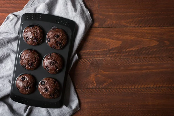 Schokoladenmuffins - amerikanische Süßspeisen — Stockfoto