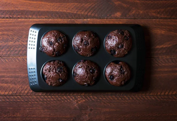 Schokoladenmuffins - amerikanische Süßspeisen — Stockfoto