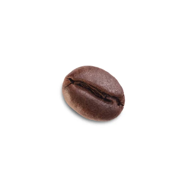 白い背景に隔離された焙煎されたコーヒー豆 トップ表示 — ストック写真