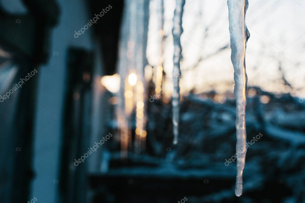 icicles on roof  