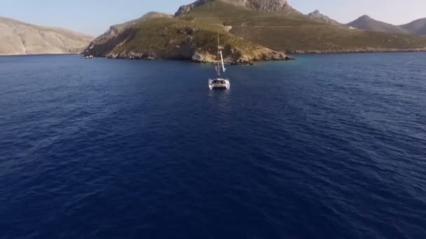 Багато вітрильних човнів у морі — стокове відео