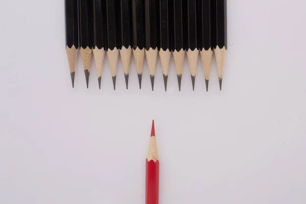 Red and black pencils isolated on white background — Stock Photo, Image