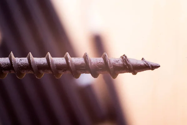 Tornillo de rosca de metal Macro Gold — Foto de Stock