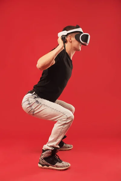 Sportler 3D-Brille Stockbild
