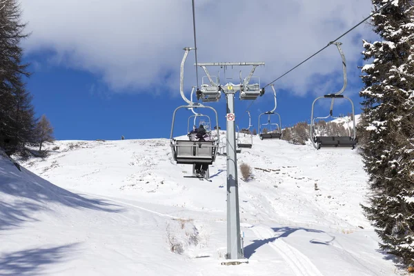 Ski resort with track and ski lift