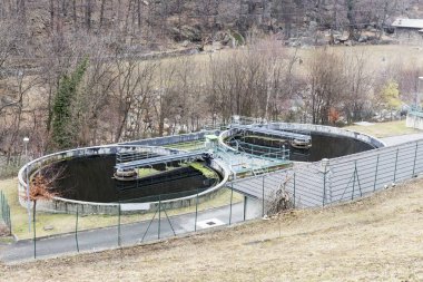 Top view of Water treatment plant clipart