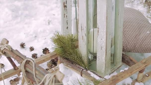 Soyut Noel tasarım dekorasyonları açık havada — Stok video