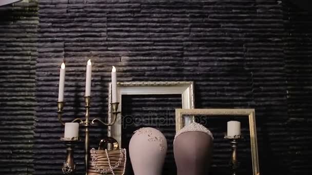 Eski moda stil tasarımcı süslemeleri — Stok video
