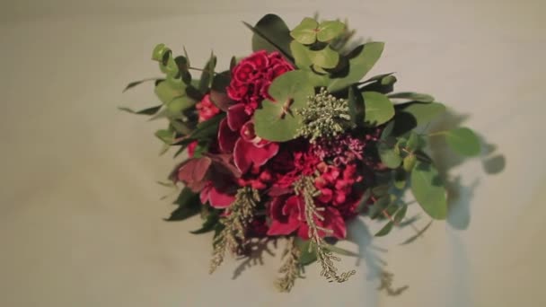 View of Beautiful Bouquet of Wild Flowers — Stock Video