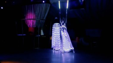 takım beyaz LED, ışık takım elbise kostümleri dans
