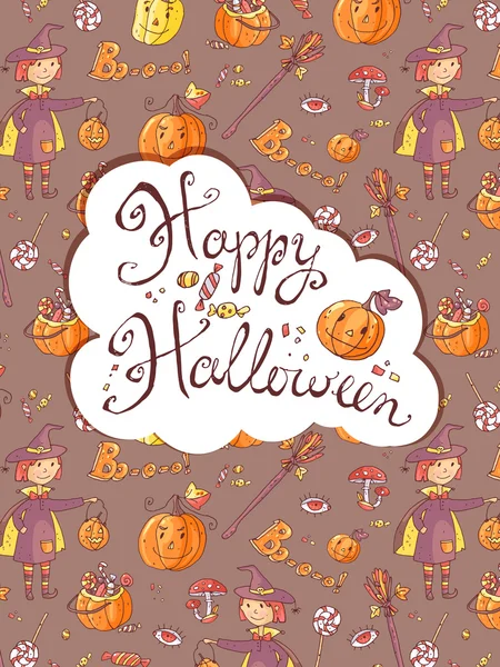 Tarjeta de felicitación Halloween — Vector de stock