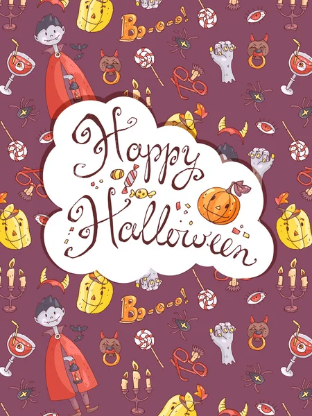 Halloween gratulationskort — Stock vektor