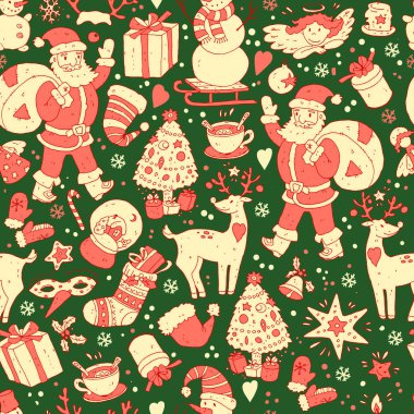 Neşeli Noel vektör seamless modeli