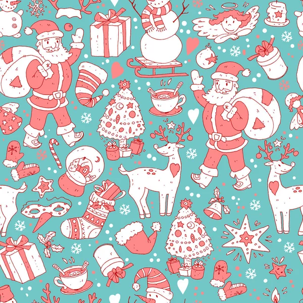 Merry Christmas vector seamless pattern — Stock Vector