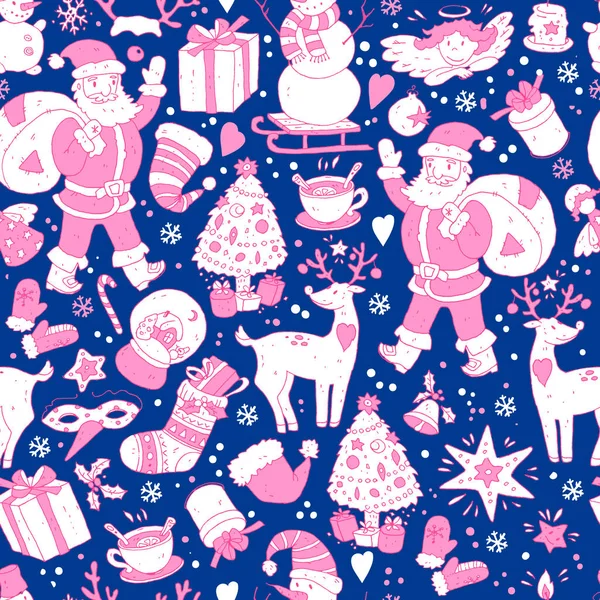 Merry Christmas vector seamless pattern — Stock Vector